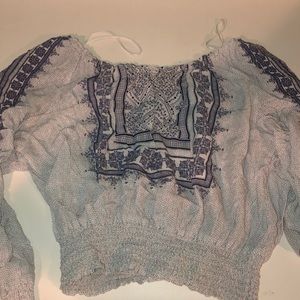 Light blue flowey printed top